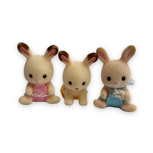 Calico Critters Other - Calico Critters Baby Bunnies Set Of 3 Rabbit Clothes White Sylvanian Families